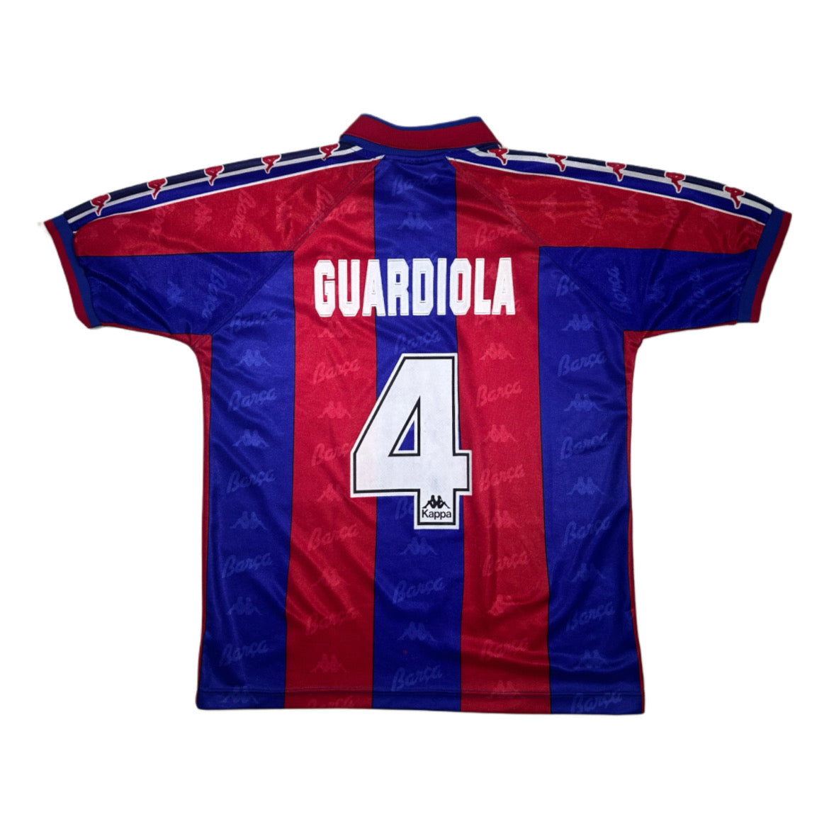 Camiseta de fútbol Kappa FC Barcelona temporada 1995-1997 home kit dorsal 4 Pep Guardiola - S
