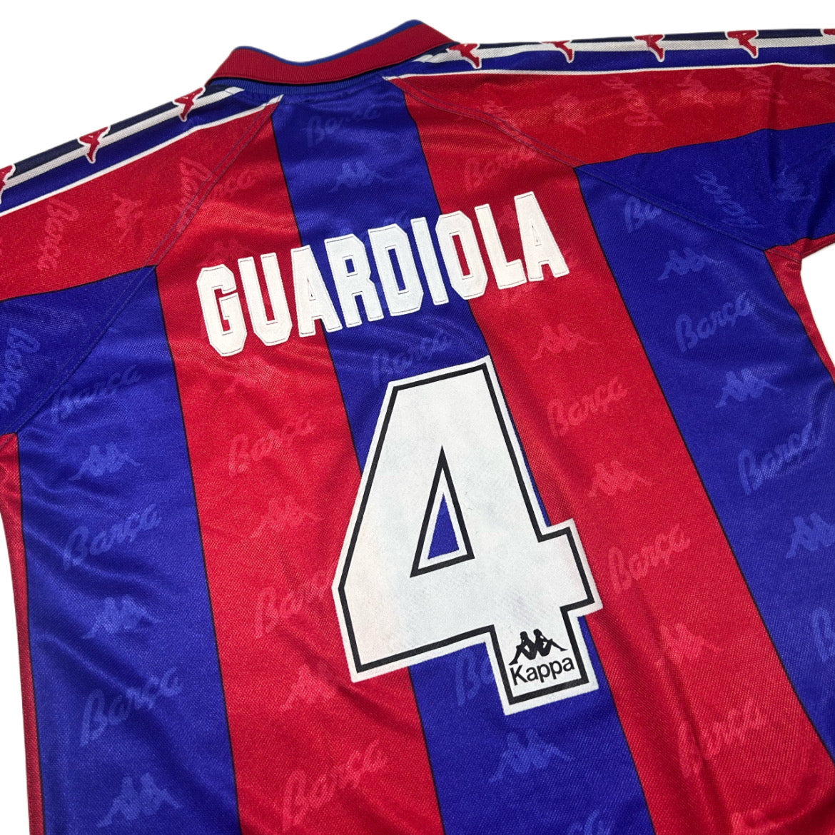 Camiseta de fútbol Kappa FC Barcelona temporada 1995-1997 home kit dorsal 4 Pep Guardiola - S