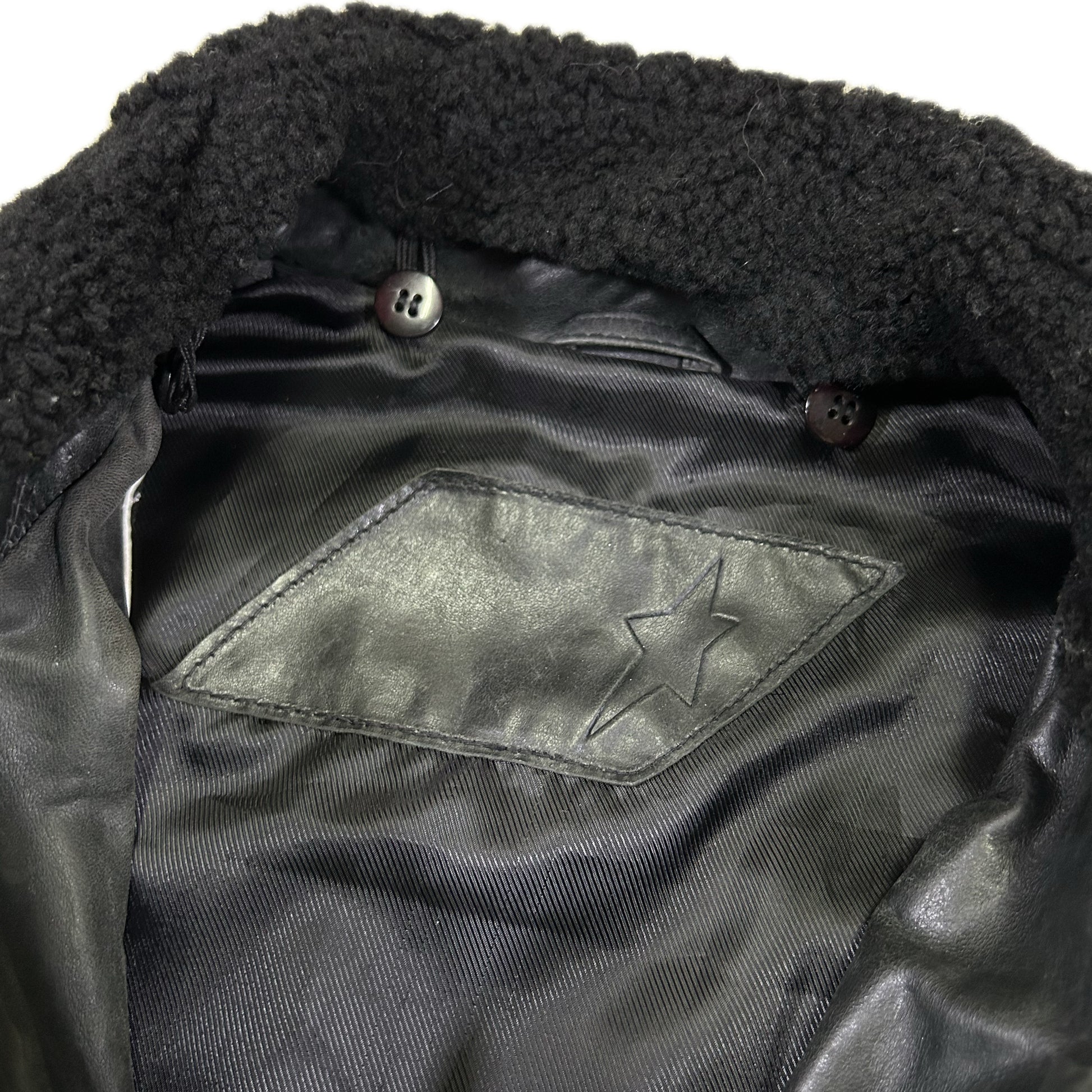 Chaqueta De Aviador De Piel Efecto Papel Mugler - L - Palancia Retro