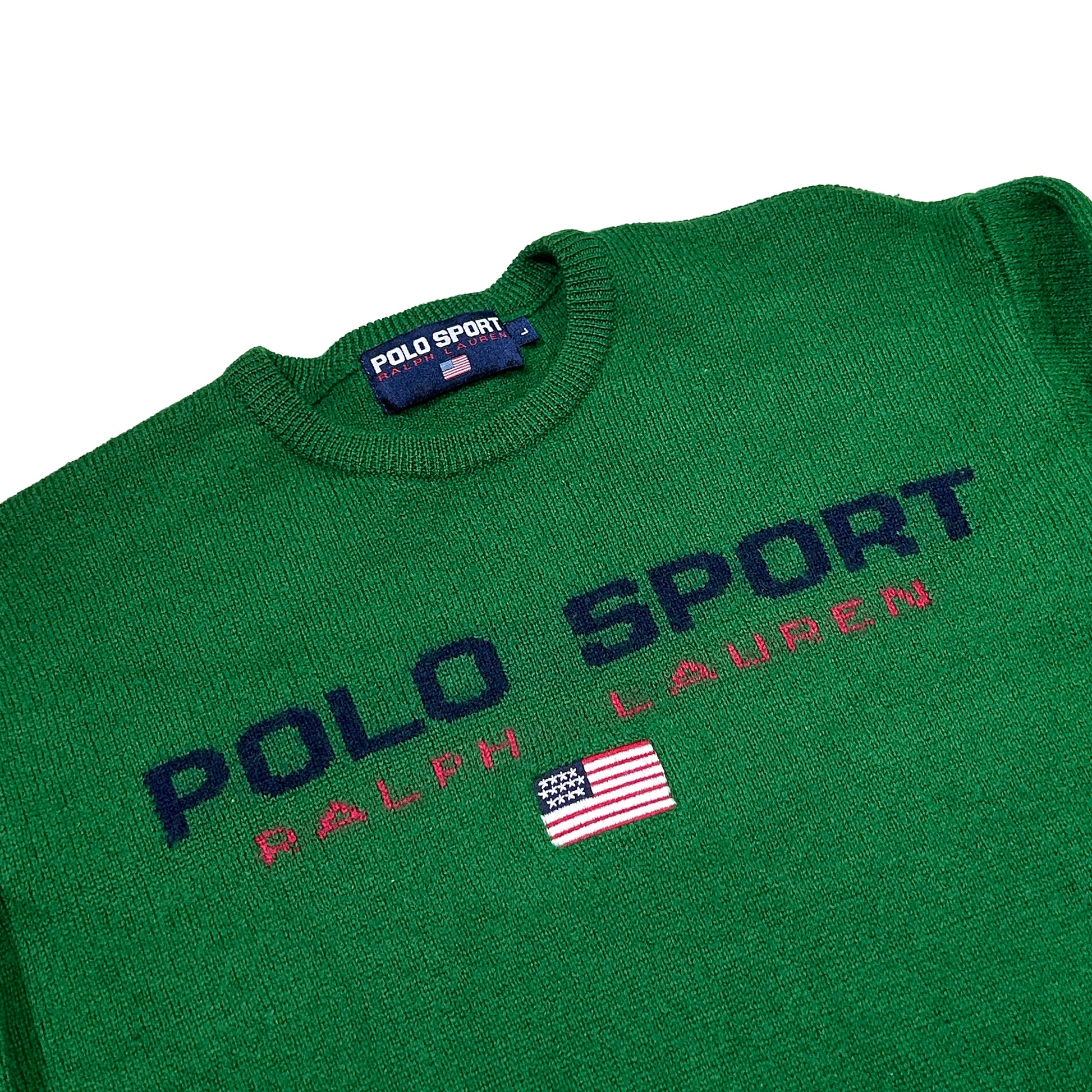 Jersey de lana Polo Sport spellout 90's - L - Palancia Retro