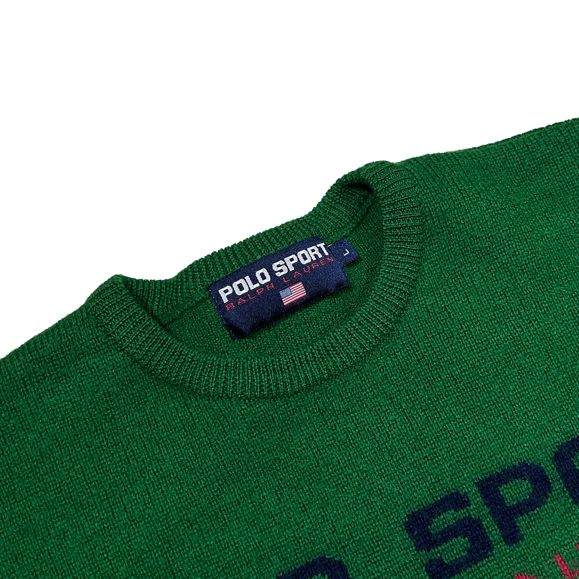 Jersey de lana Polo Sport spellout 90's - L - Palancia Retro