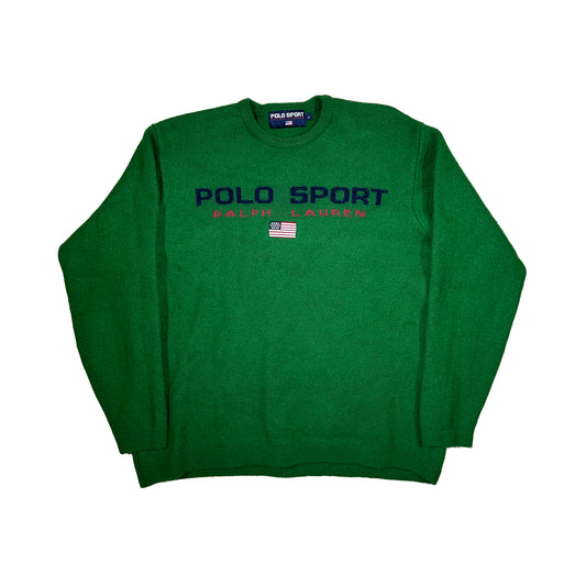 Jersey de lana Polo Sport spellout 90's - L - Palancia Retro