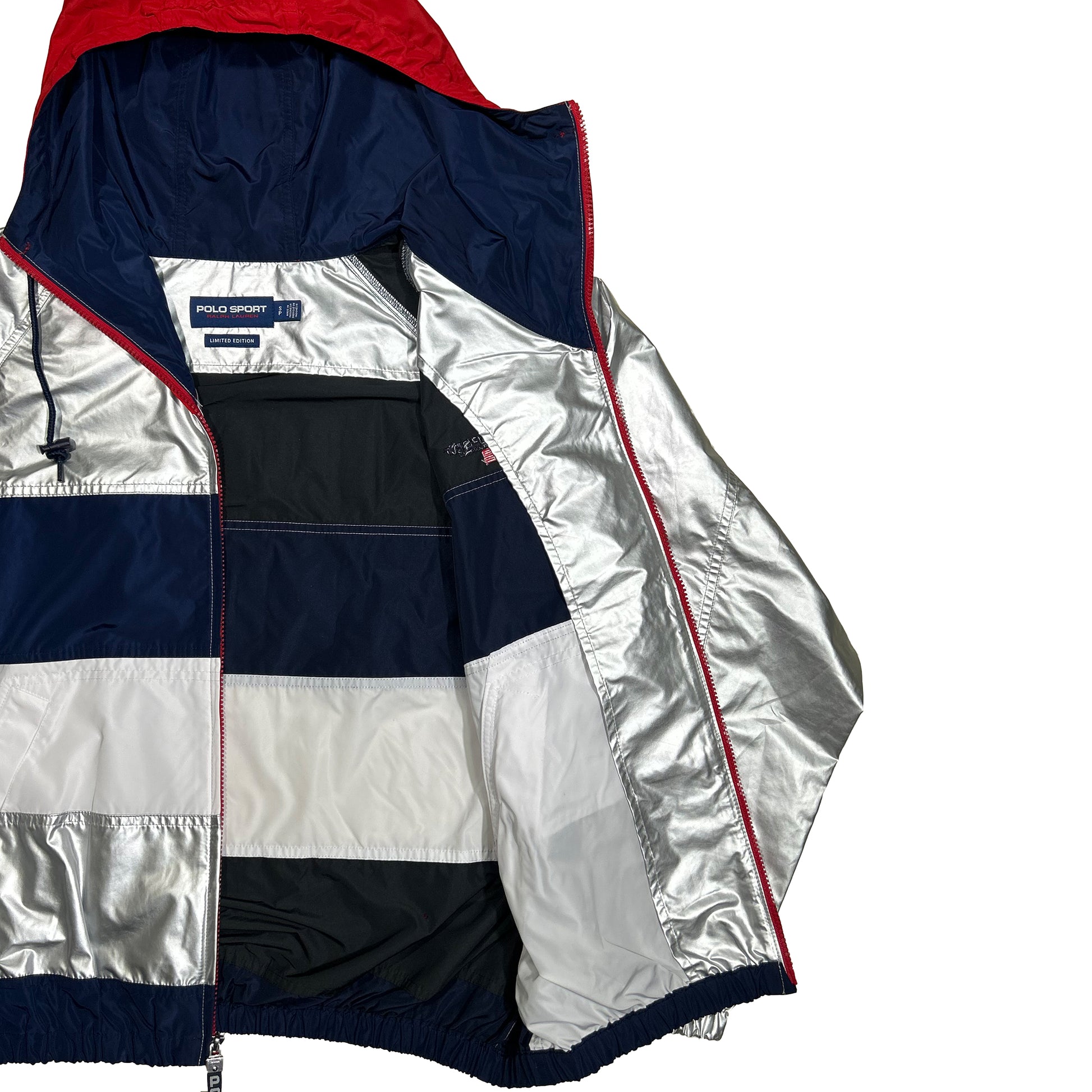 Cortavientos Ralph Lauren Polo Sport USA Silver Olympic Limited Edition - S - Palancia Retro