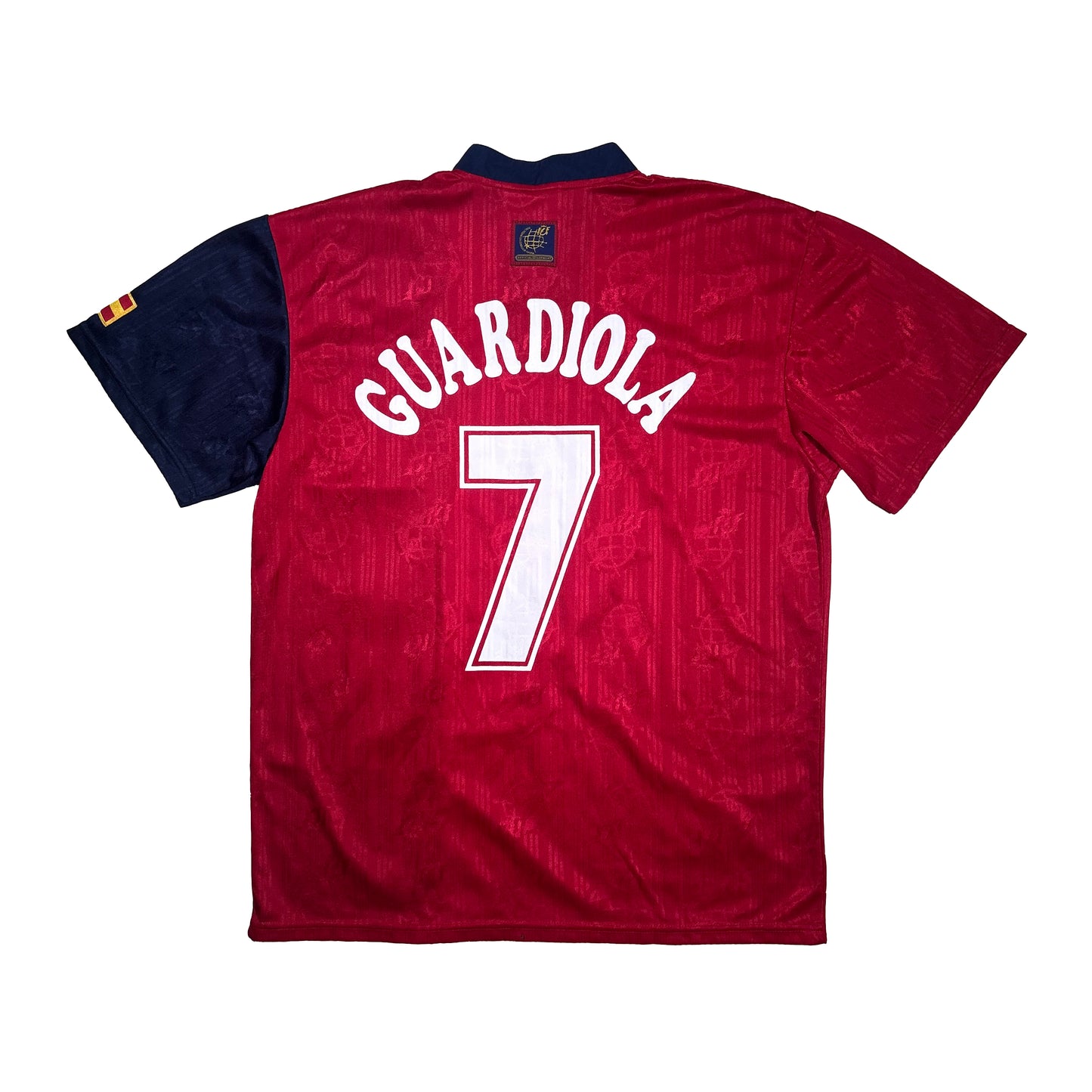 Camiseta de fútbol selección española eliminatorias 1996 home kit dorsal 7 Pep Guardiola match prepared - XL