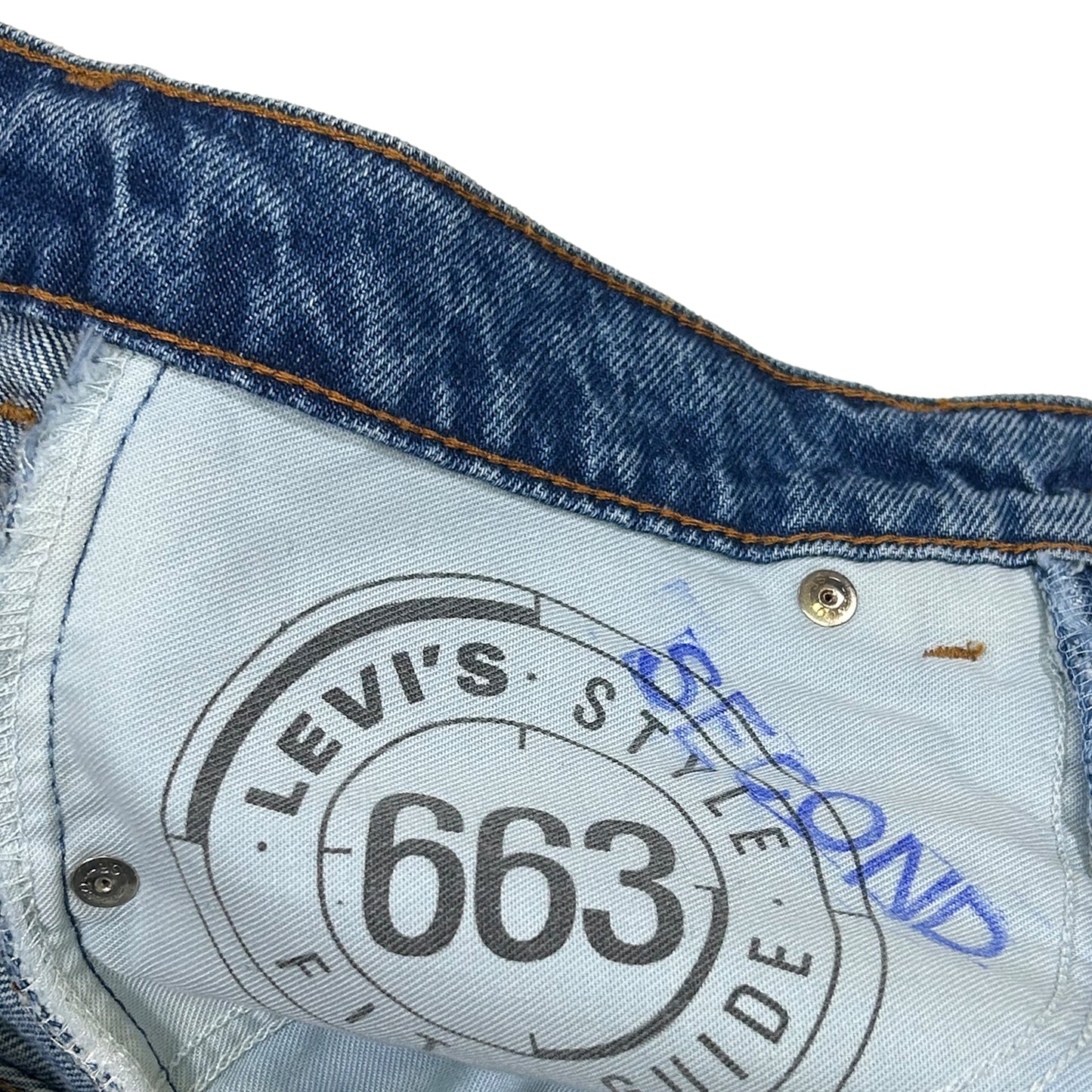 Pantalones vaqueros Levi's etiqueta naranja 663 - EU 39 - Palancia Retro