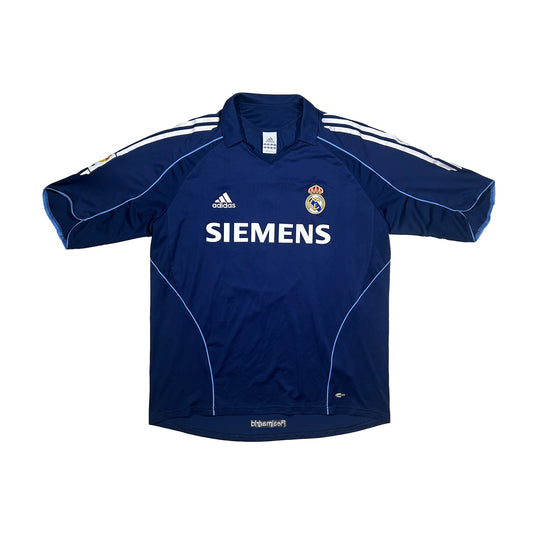 Camiseta de fútbol Adidas Real Madrid CF temporada 2005-2006 2ª equipación dorsal 5 Zidane - L - Palancia Retro