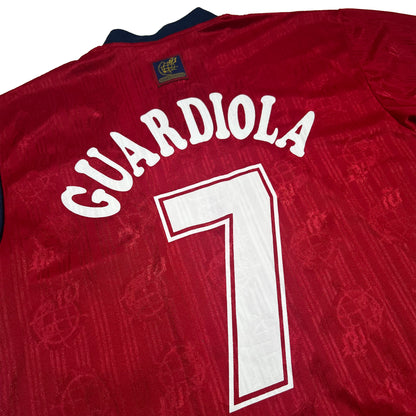 Camiseta de fútbol selección española eliminatorias 1996 home kit dorsal 7 Pep Guardiola match prepared - XL
