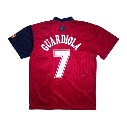 Camiseta de fútbol selección española eliminatorias 1996 home kit dorsal 7 Pep Guardiola match prepared - XL