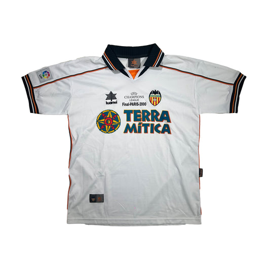 Camiseta de fútbol Luanvi Valencia CF temporada 1999-2000 home kit final de Champions París 2000 - M - Palancia Retro